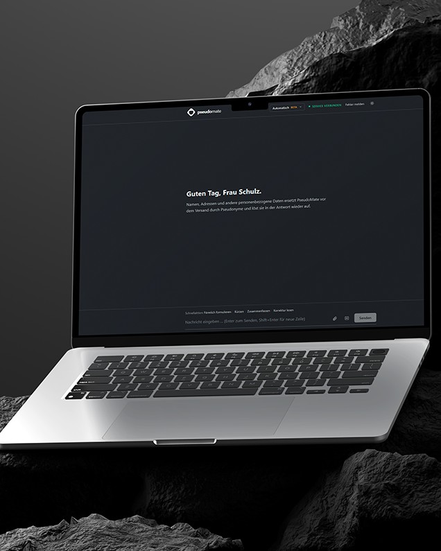 PseudoMate-App auf einem Laptop